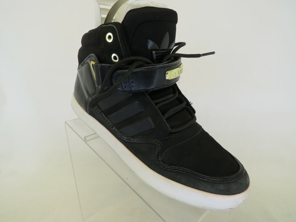 Adidas Black Laces Strap Athletic Casual Shoes Sneakers Mens Size 9.5 M